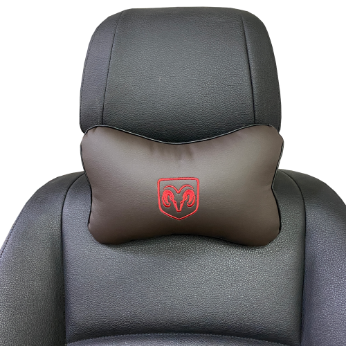 Подушки под шею Подушка под шею коричневая с вышивкой Dodge