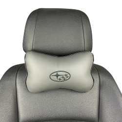 Подушка под шею серая с вышивкой 